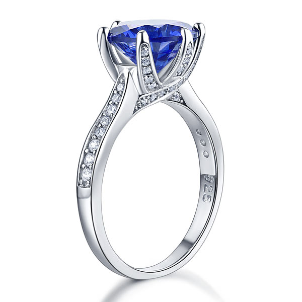 925 Sterling Silver Wedding Engagement Ring 3 Carat Blue Created Diamond Jewelry XFR8211-1