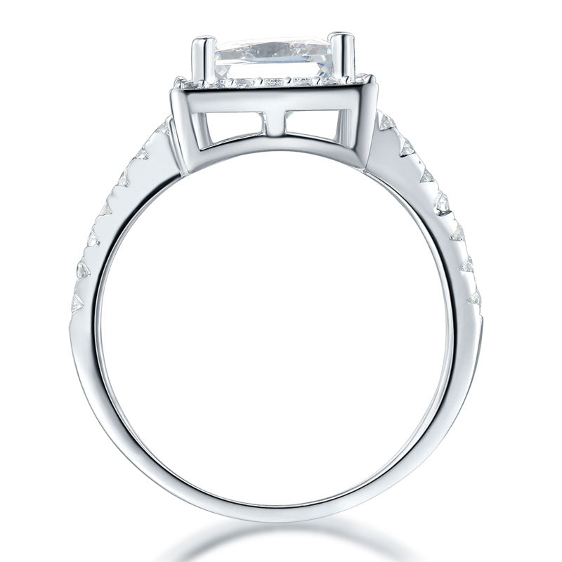 1.5 Ct Princess Created Diamond Solid 925 Sterling Silver Wedding Anniversary Engagement Ring Jewelry XFR8231-3