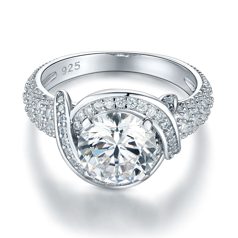 Vintage Style Art Deco 925 Sterling Silver Ring Promise Engagement XFR8238-2