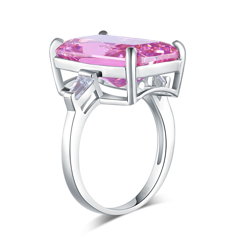 8.5 Carat Pink Created Diamante Stone Solid 925 Sterling Silver Ring Party Luxury Jewelry XFR8307-4