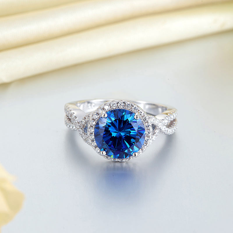 3 Carat Navy Blue Stone 925 Sterling Silver Wedding Engagement Luxury Ring Promise Anniversary XFR8314-4