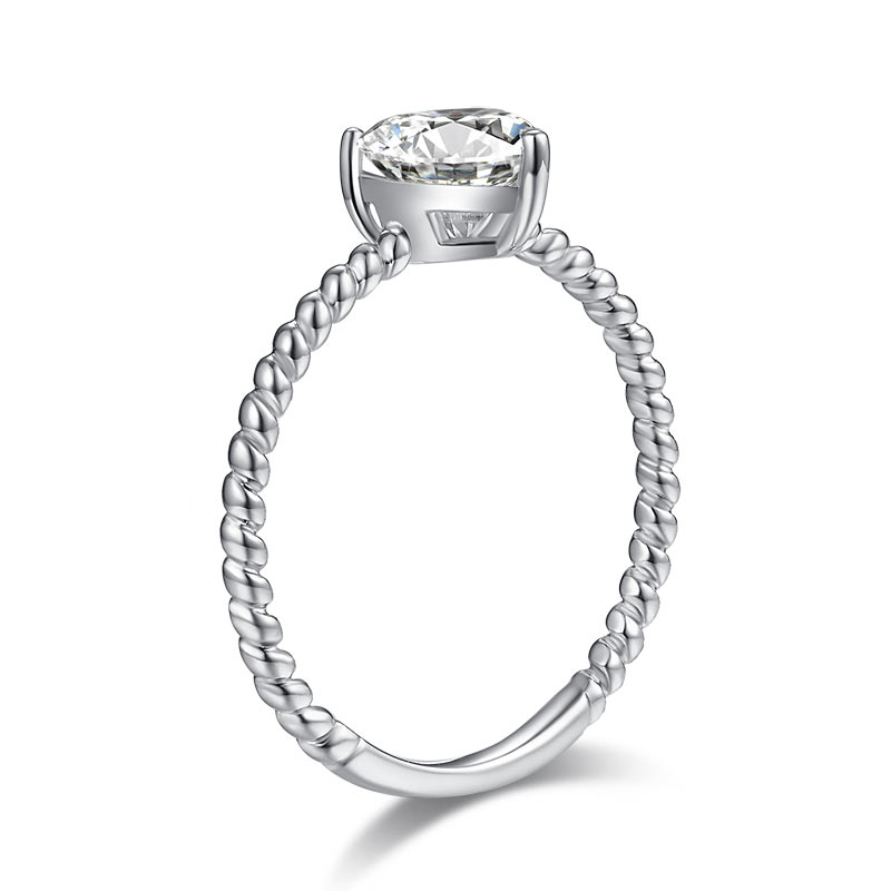 Heart 1 Carat Moissanite Diamond Ring Engagement 925 Sterling Silver MFR8345-4