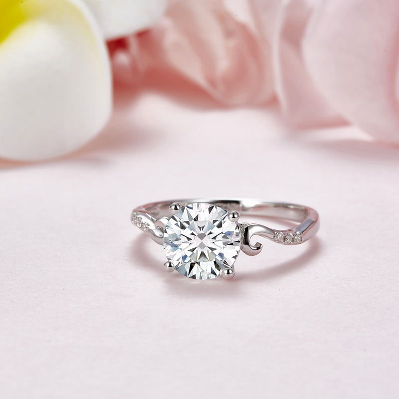 2 Carat Moissanite Diamond (8 mm) Wedding Engagement Ring 925 Sterling Silver MFR8346-2