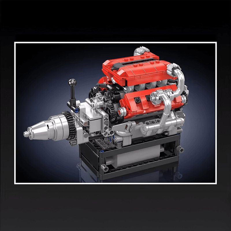 Motorised Italian V8 Engine 749pcs-4