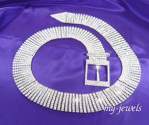 Queen 40&quot; 10 Row Crystal Rhinestone Belt L004-0