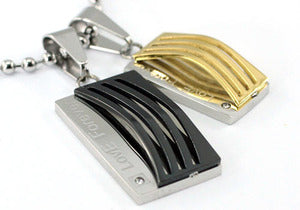 Two Tone Love Forever Pair Lover Set Steel Mens Pendants Necklace MP027-0