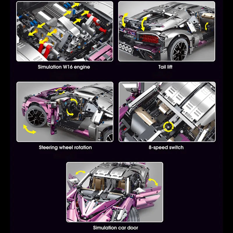 Pink Devil Hypercar 3728pcs-3