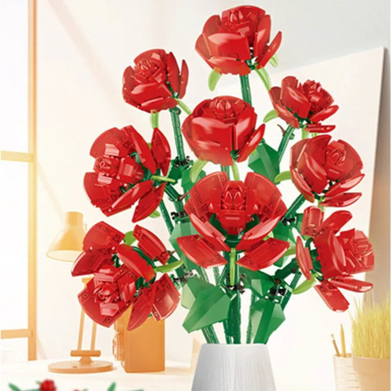 Bouquet of Nine Red Roses 568pcs-1