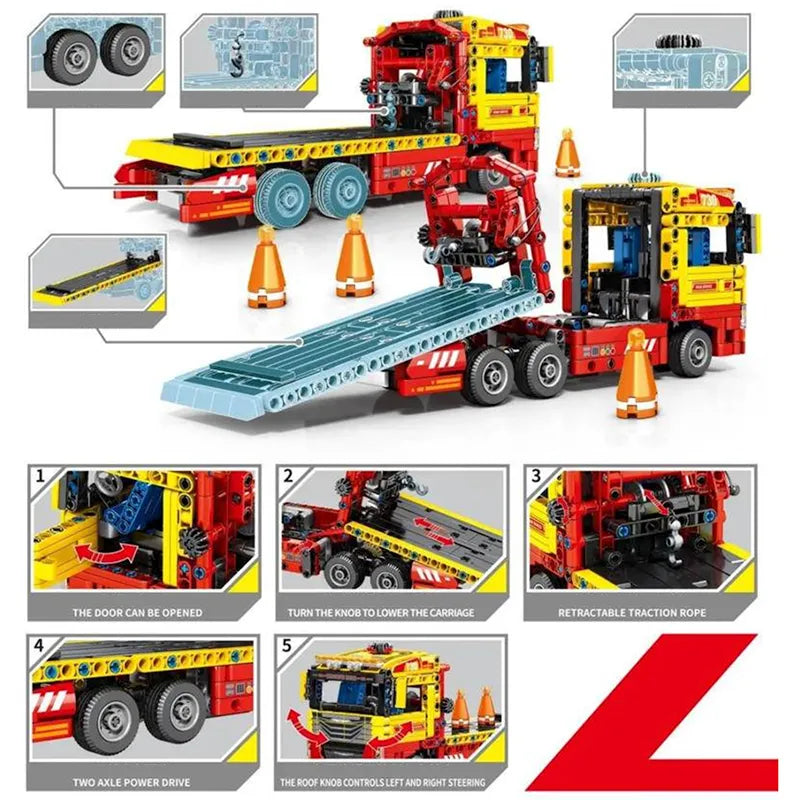 Remote Controlled Flatbed Tow Truck 784pcs-2