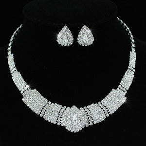 Bridal Vintage Style Crystal Necklace Earrings Set XS1216-0