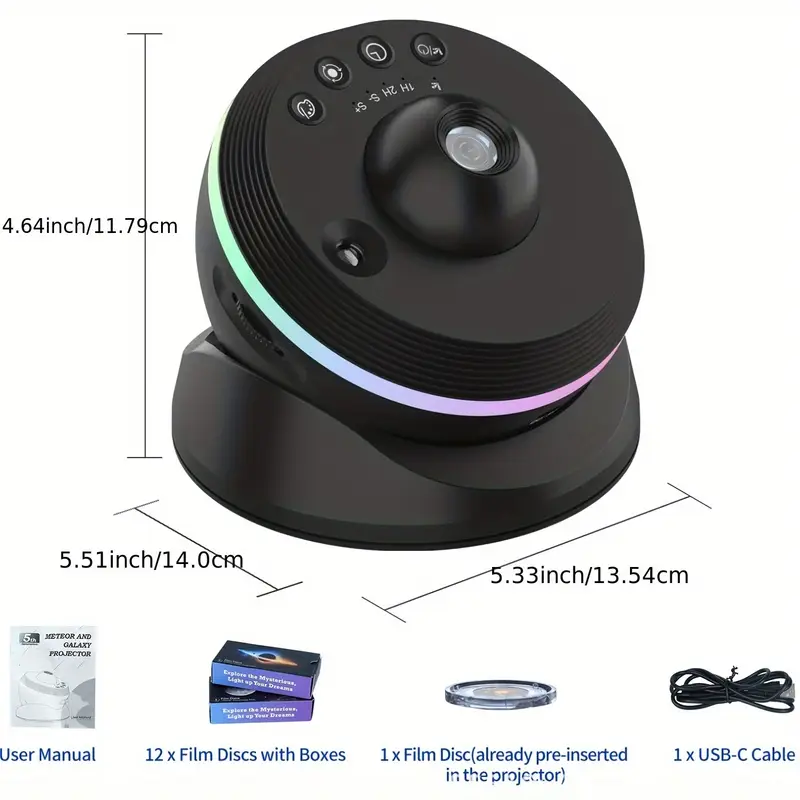 Galaxy Projector Light with USB and 13 Film Modes-2