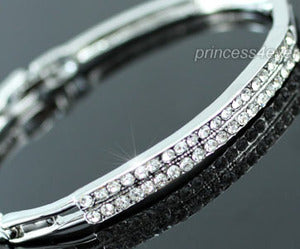 White Gold Plated Bangle use Austrian Crystal XSB025-0