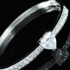 4 Carat Heart Created Diamond Wedding Bridesmaid Bangle XSB041-0