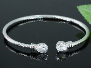 4 Carat Pear Cut Created CZ Stone Bangle XSB050-0