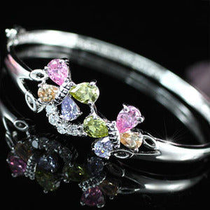 3 Carat Multi-Colour Butterfly Created Topaz Bangle XSB057-0