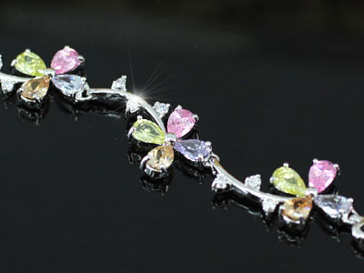 3 Carat Multi-Colour Butterfly Created Topaz Bracelet XSB066-3