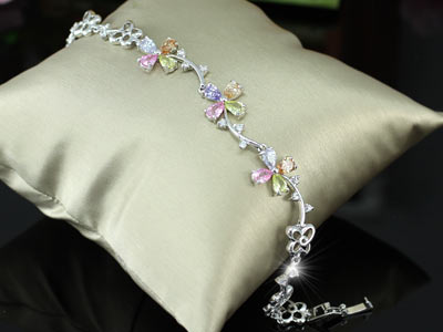 3 Carat Multi-Colour Butterfly Created Topaz Bracelet XSB066-1
