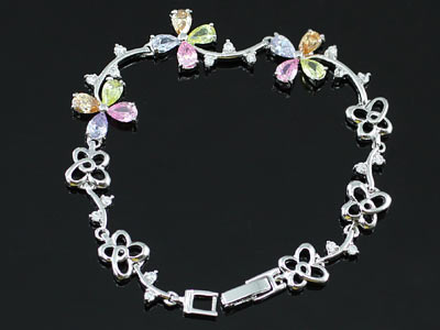 3 Carat Multi-Colour Butterfly Created Topaz Bracelet XSB066-2