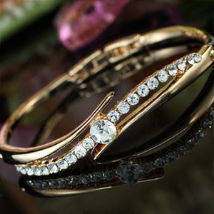 4 Carat Rose Gold Plated Bangle use Austrian Crystal XSB073-0