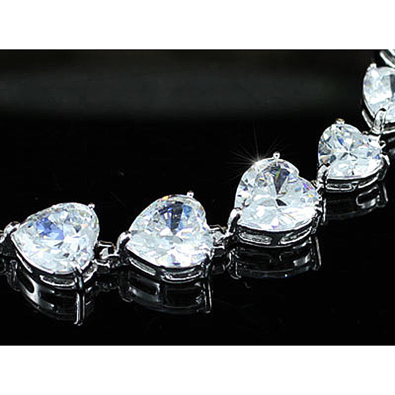 11 Carat Heart Cut CZ Created Diamond Bracelet XSB116-1