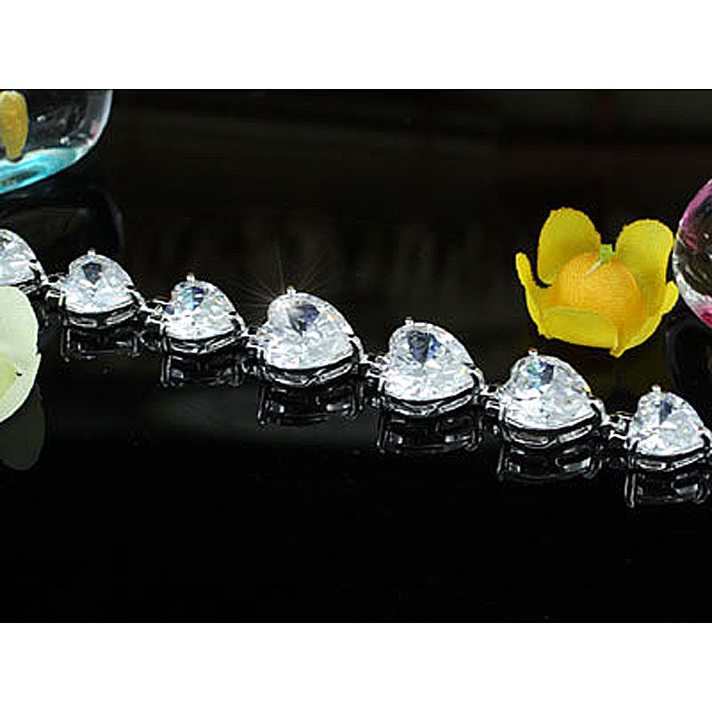 11 Carat Heart Cut CZ Created Diamond Bracelet XSB116-3