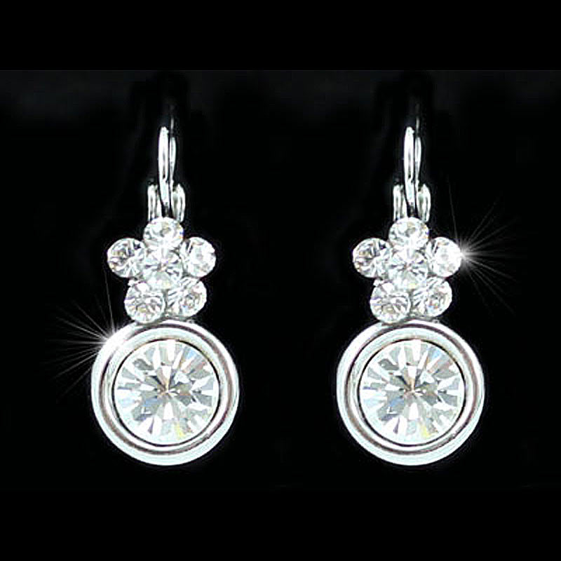 2.5 Carat Flower Earrings use Austrian Crystal XE050-0
