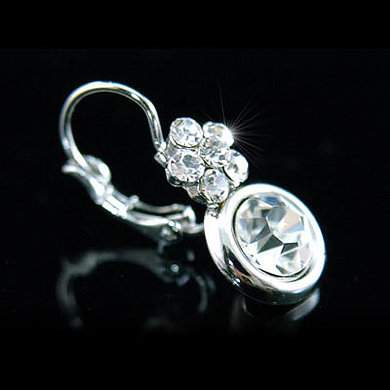 2.5 Carat Flower Earrings use Austrian Crystal XE050-2