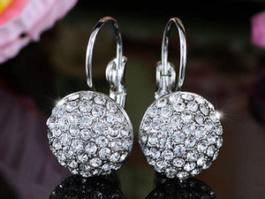 White Gold Plated Earrings use Swarovski Crystal XE108-0