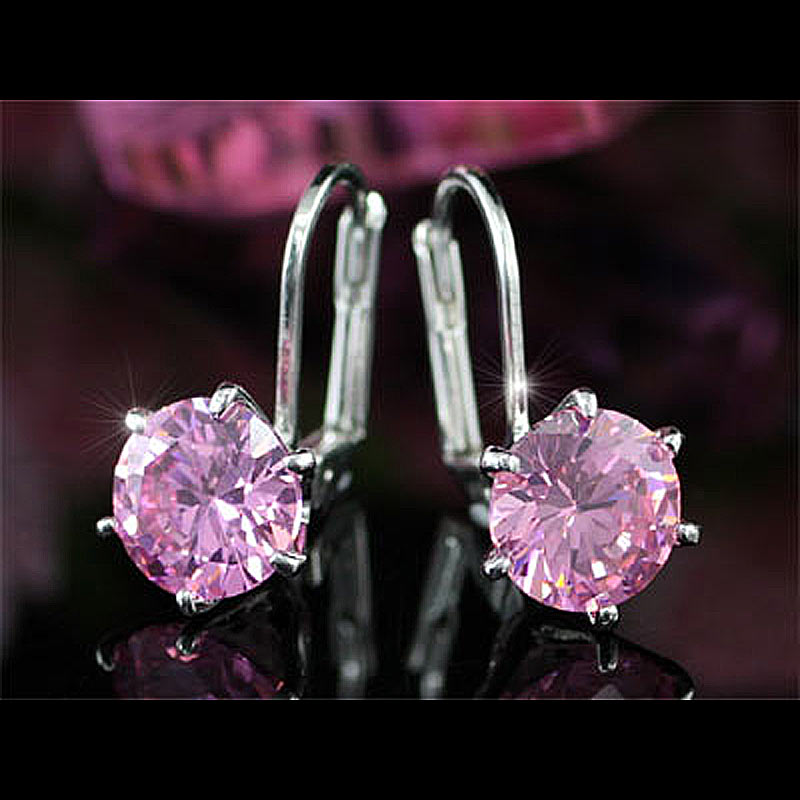 2 Carat Pink Created Sapphire Earrings XE115-0