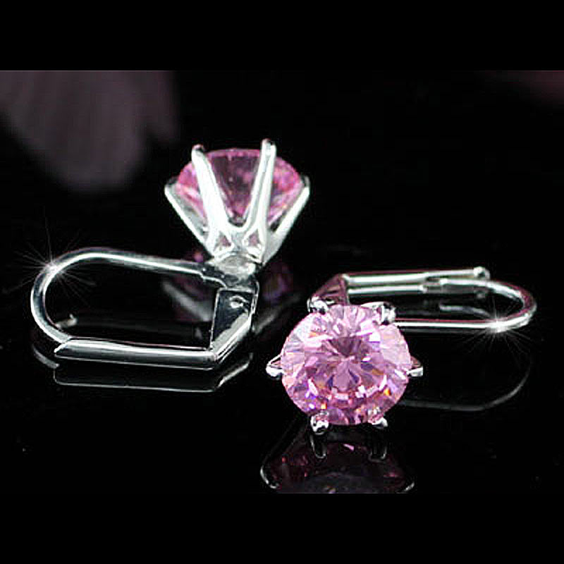 2 Carat Pink Created Sapphire Earrings XE115-2