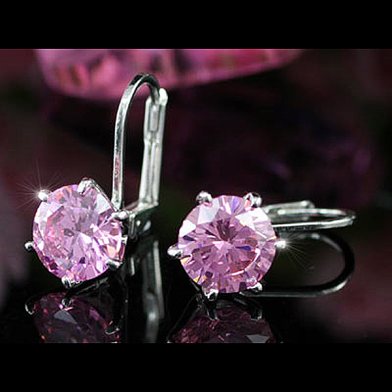 2 Carat Pink Created Sapphire Earrings XE115-3