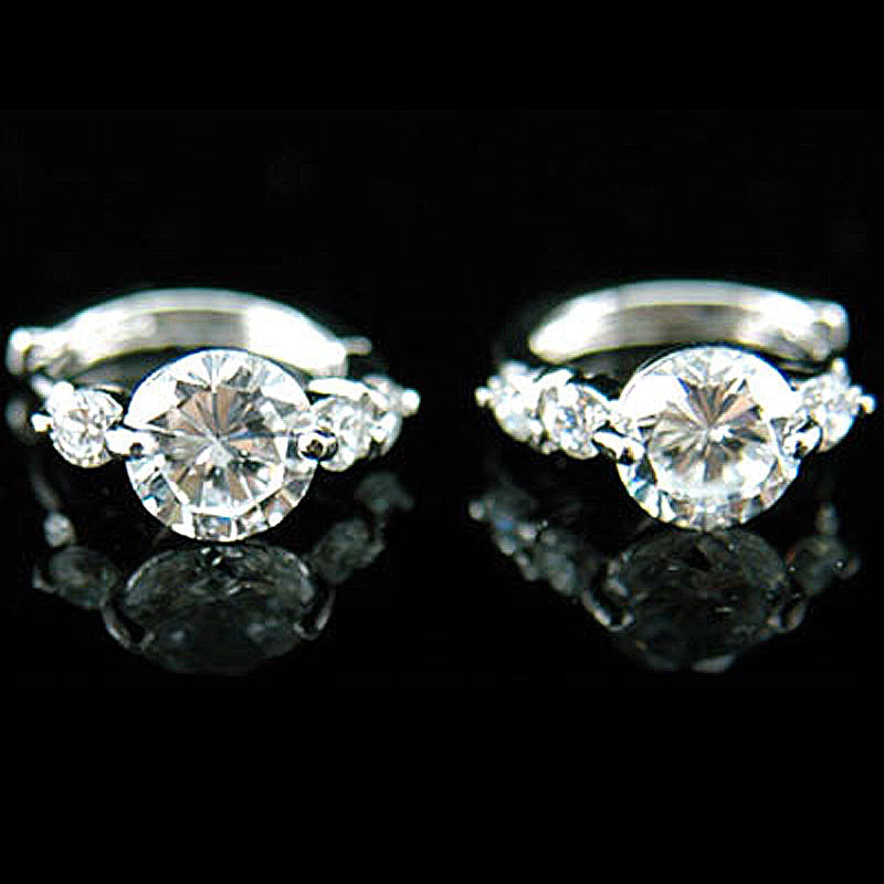 3 Carat CZ Cubic Zirconia Created Diamond Huggie Earrings XE163-1
