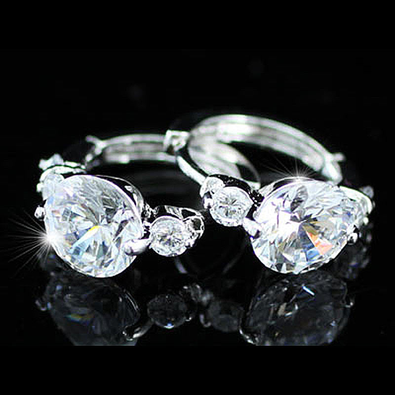 3 Carat CZ Cubic Zirconia Created Diamond Huggie Earrings XE163-0