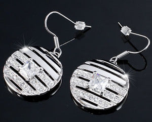 White Gold Plated Earrings use Swarovski Crystal XE278-0