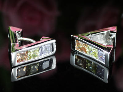 1 Carat Multi-Colour Created Topaz Stylish Earrings XE315-1