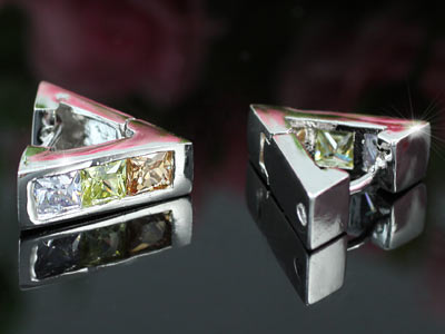 1 Carat Multi-Colour Created Topaz Stylish Earrings XE315-2