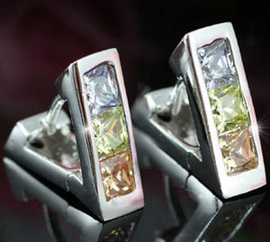 1 Carat Multi-Colour Created Topaz Stylish Earrings XE315-0