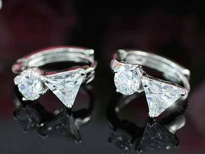 1 Carat Created Diamonds Bling Huggie Earrings XE332-1