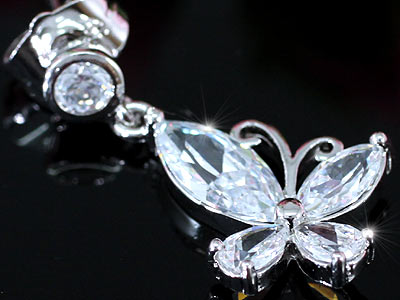 1.5 Carat Created Diamond Dangle Butterfly Earrings XE335-2