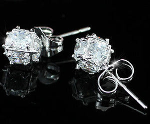 3 Carat Cube Created Diamond Stud Earrings XE345-0