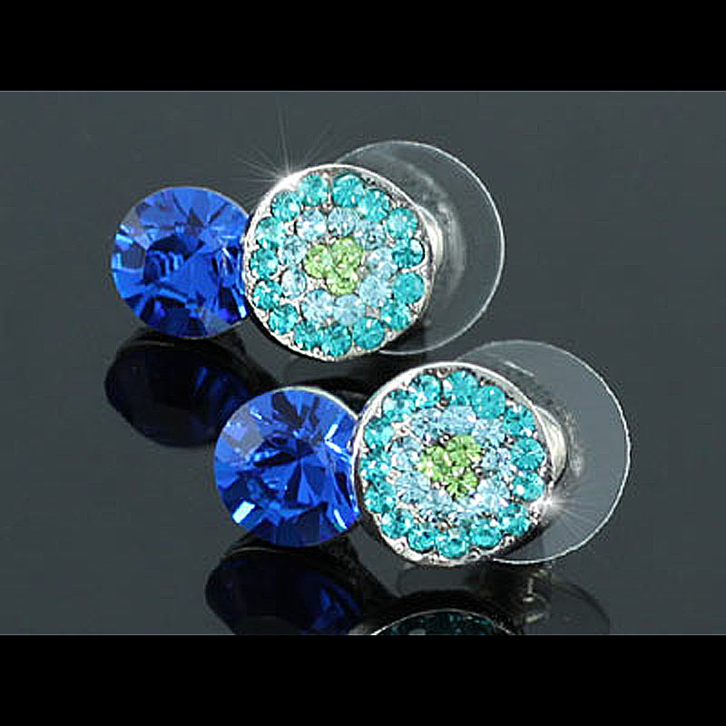 2 Carat Blue Earrings use Austrian Crystal XE362-2
