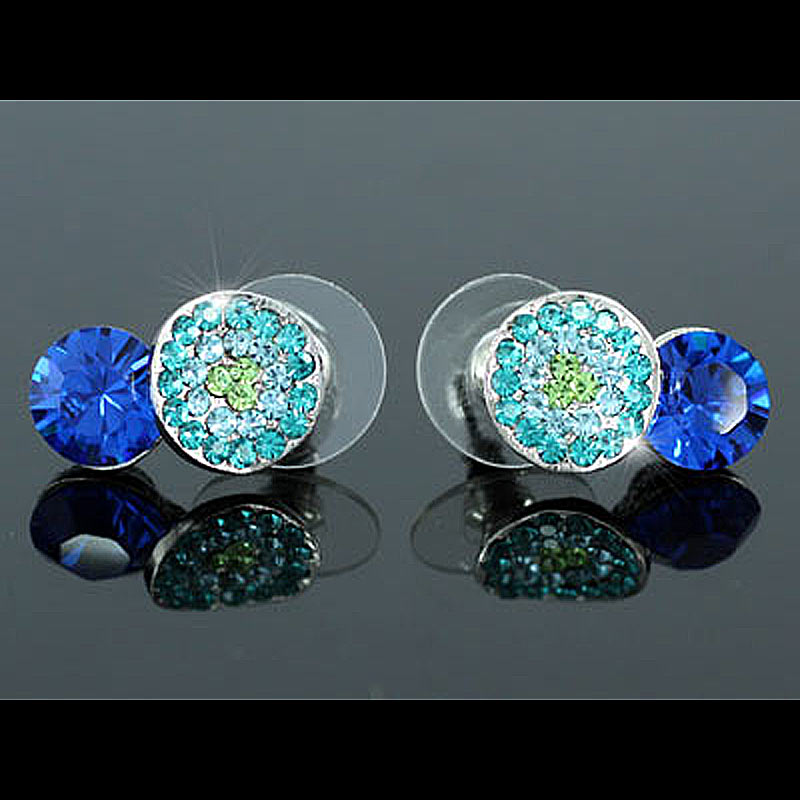 2 Carat Blue Earrings use Austrian Crystal XE362-3