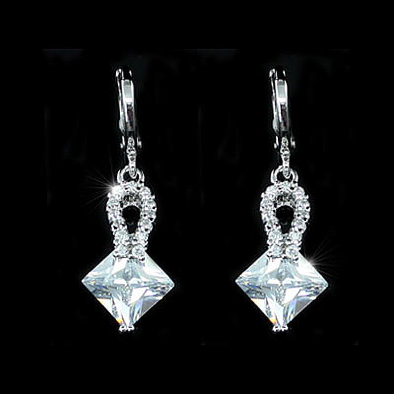 2 Carat CZ Created Diamond Dangle Earrings XE399-0
