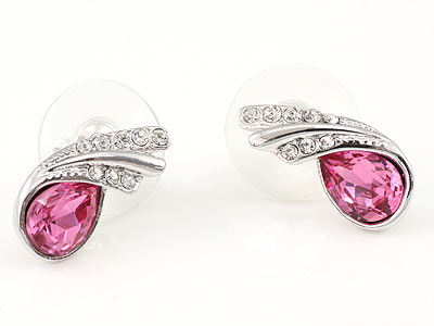 1.5 Carat Hot Pink Pear Cut Stone Earrings XE471-2