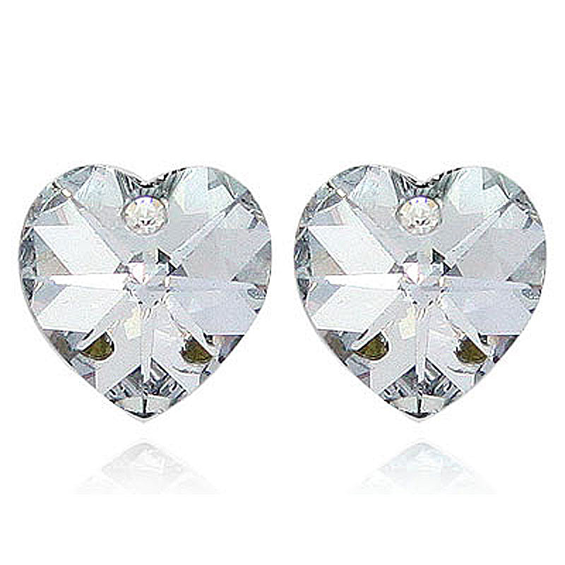 3 Carat Heart Earrings use Austrian Crystal XE501-0