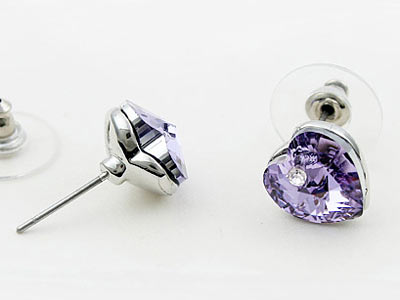 3 Carat Purple Heart Earrings use Austrian Crystal XE503-2