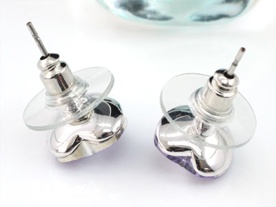 3 Carat Purple Heart Earrings use Austrian Crystal XE503-3