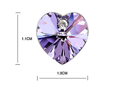3 Carat Purple Heart Earrings use Austrian Crystal XE503-1