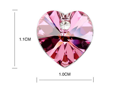 3 Carat Pink Heart Earrings use Austrian Crystal XE504-2