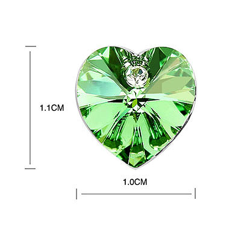 3 Carat Green Heart Earrings use Austrian Crystal XE505-2